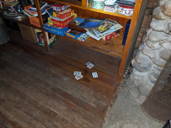 Cards on the floor, again!