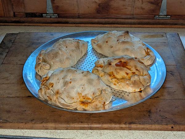 Calzones made at the Cabin.