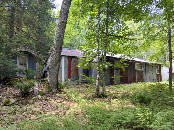Back side and outhouse of Delton camp.