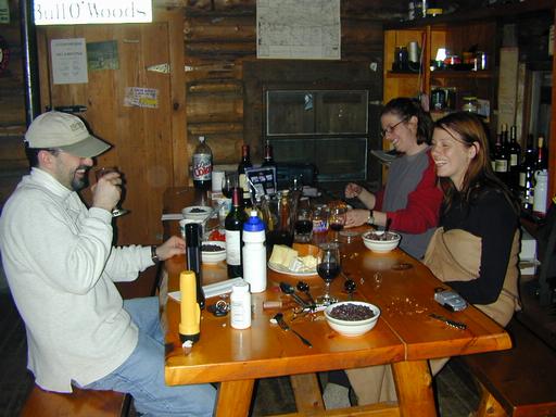 Matt, Amelia, and Vittoria enjoying all the wine (and food).