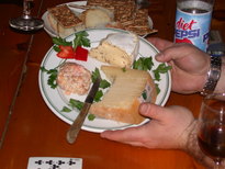 Cheese and crackers before dinner.