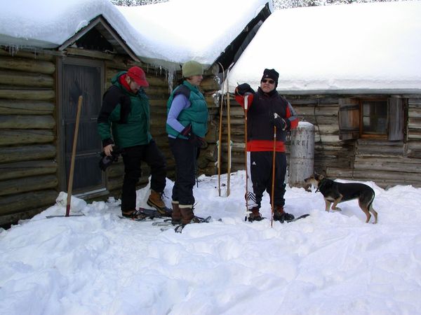 Bill, Vittoria, Jon, and Abby ready to go snowshoeing.