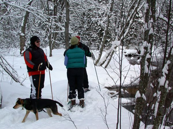 Abby, Jon, Vittoria, and Bill near the Sucker river.