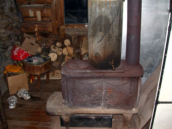 The wood stove.