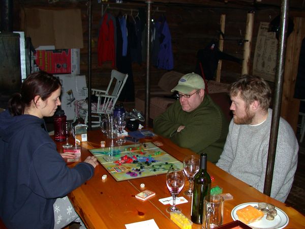 Vittoria, Jon, and Bill playing Risk. (Bill won.)