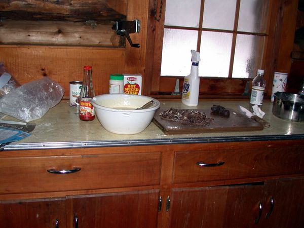 A large pile of chocolate truffles cut up for use in pancakes.