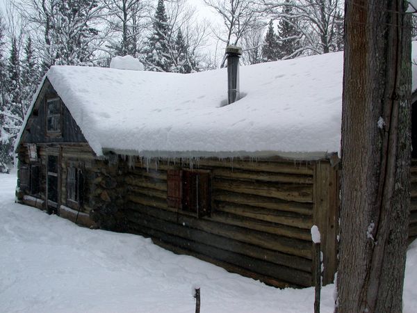 Bunk room and front door to the Cabin.