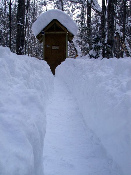 The "tunnel" dug to the outhouse.
