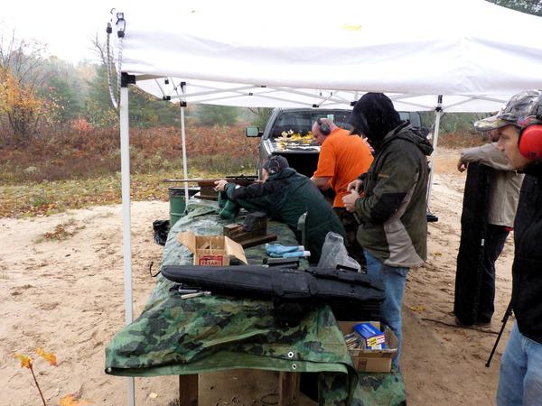 Shooting at the rifle range.