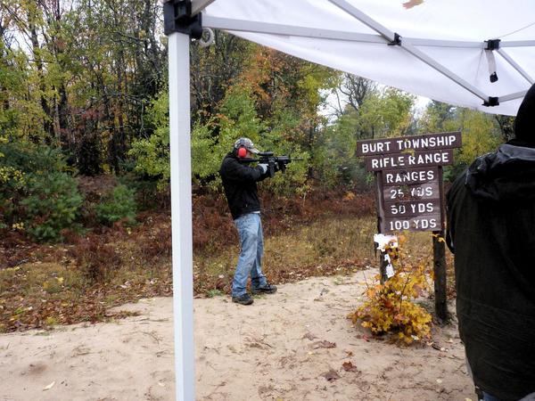 Gary shooting at the rifle range.