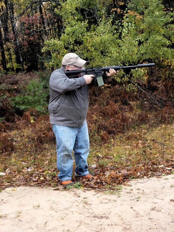 Jon shooting at the rifle range.