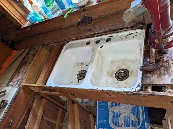 Work on replacing the countertop.