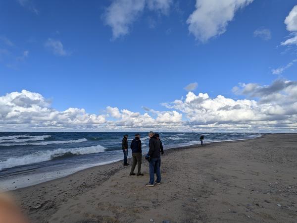 The guys on the beach at Lake Superior.