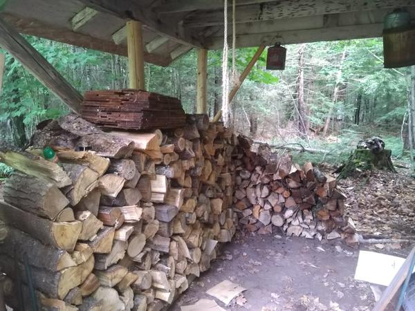 State of the woodshed after cleaning it out.