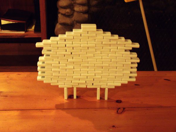 One of the many impressive domino structures built.