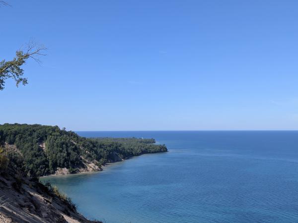 Looking towrds Au Sable Light Station from the Log Slide in Pictured Rocks.