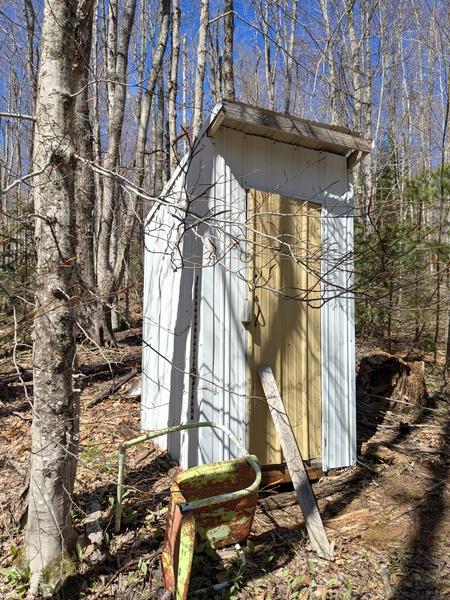 The outhouse for the remains of the camp along Sigan Camp Road.
