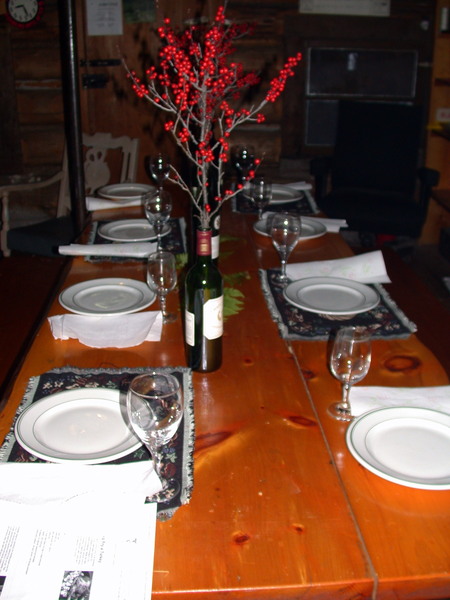 Table set ready for dinner.