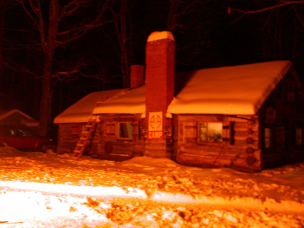 The Cabin by the light of the burning outhouse.