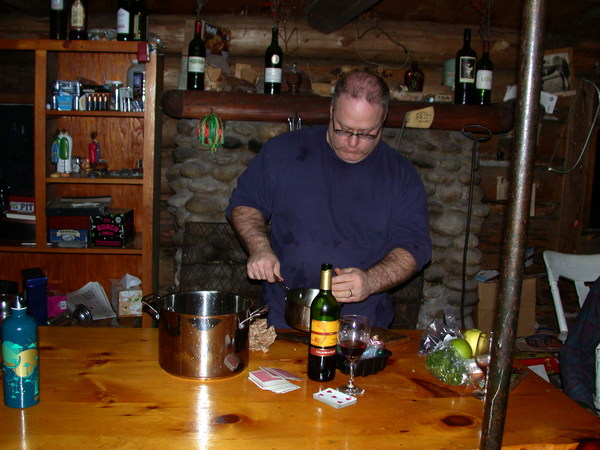 Jon preparing dinner.