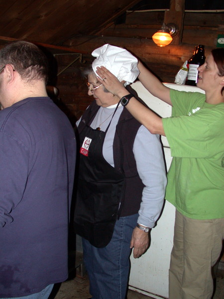 Jon, Rose, and Vittoria in the kitchen.